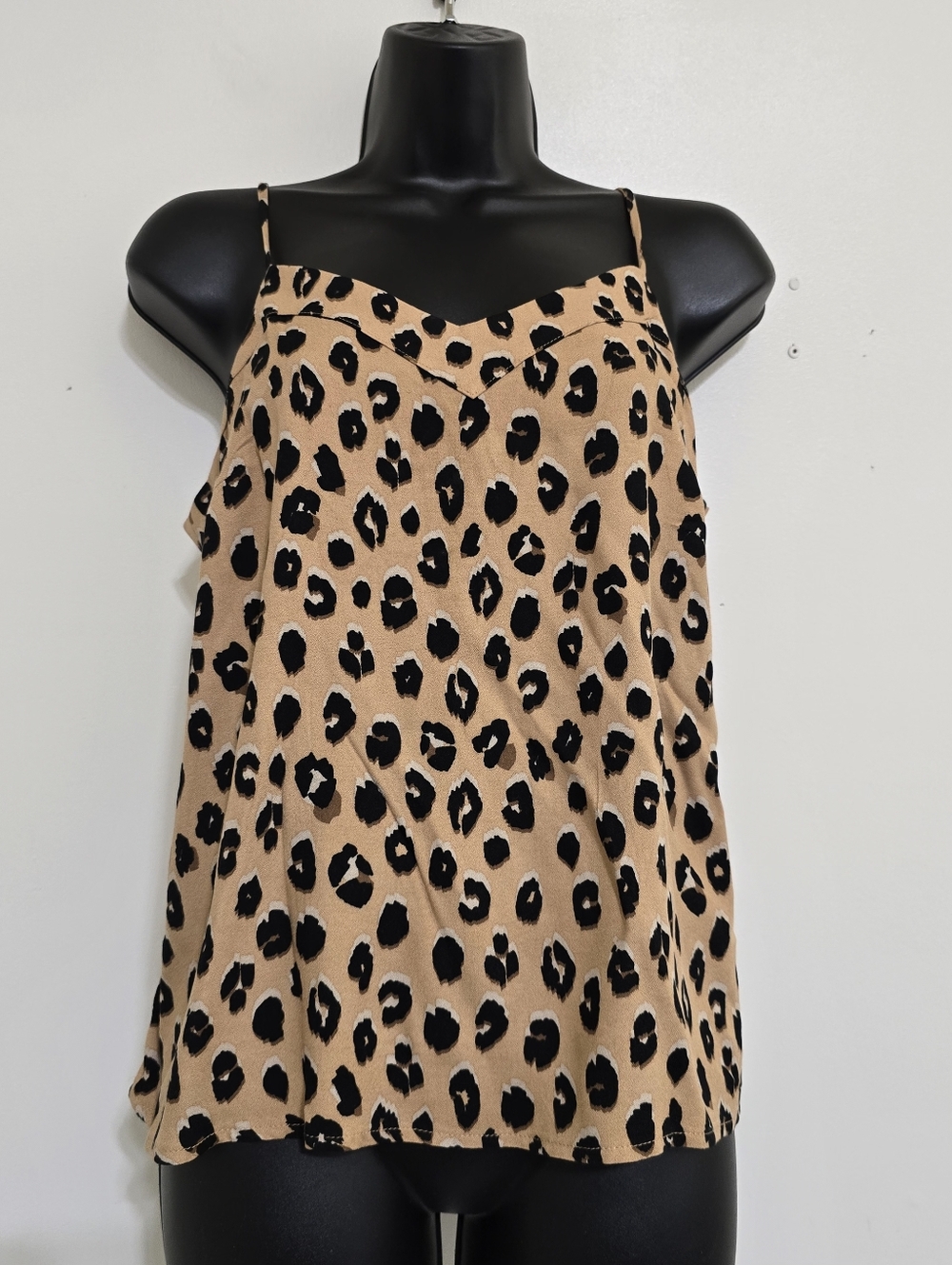 A‎ NEW DAY size Small Leopard Print Cami Tank Tan Black - Picture 2 of 8
